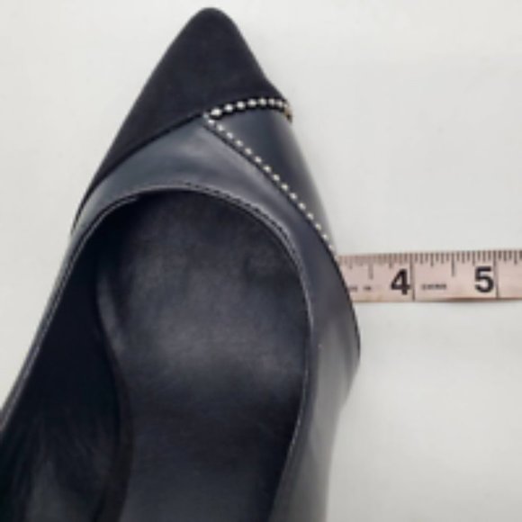 Midnight Velvet Womens Classic Pump Black Pointed Toe Slip‎ On Stilettos 7.5 M - Picture 6 of 10